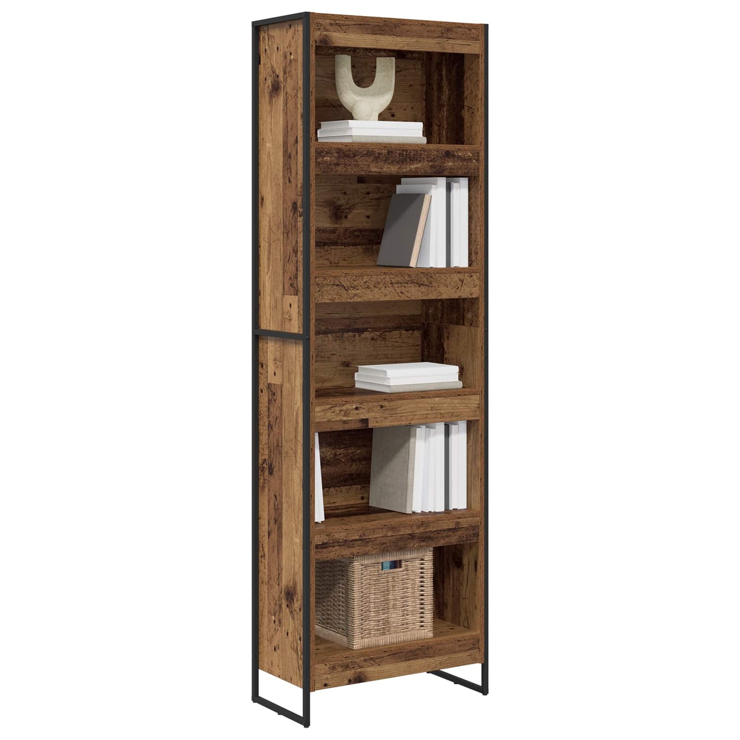 Bücherregal 60 x 30 x 189,5 cm Holzwerkstoff Altholz