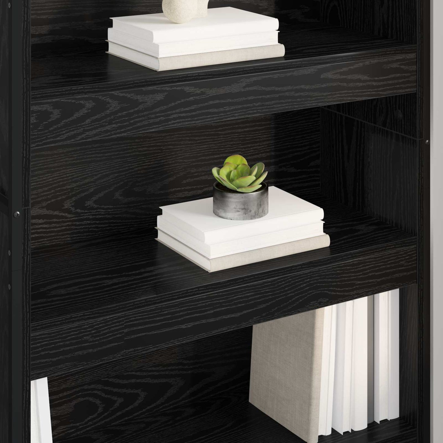 Bücherregal 80 x 30 x 155 cm Holzwerkstoff Schwarz Eichen-Optik
