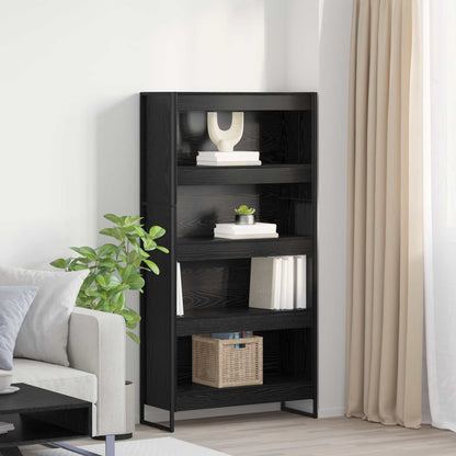 Bücherregal 80 x 30 x 155 cm Holzwerkstoff Schwarz Eichen-Optik