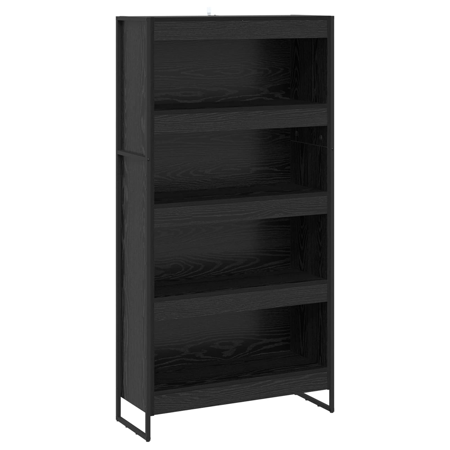 Bücherregal 80 x 30 x 155 cm Holzwerkstoff Schwarz Eichen-Optik