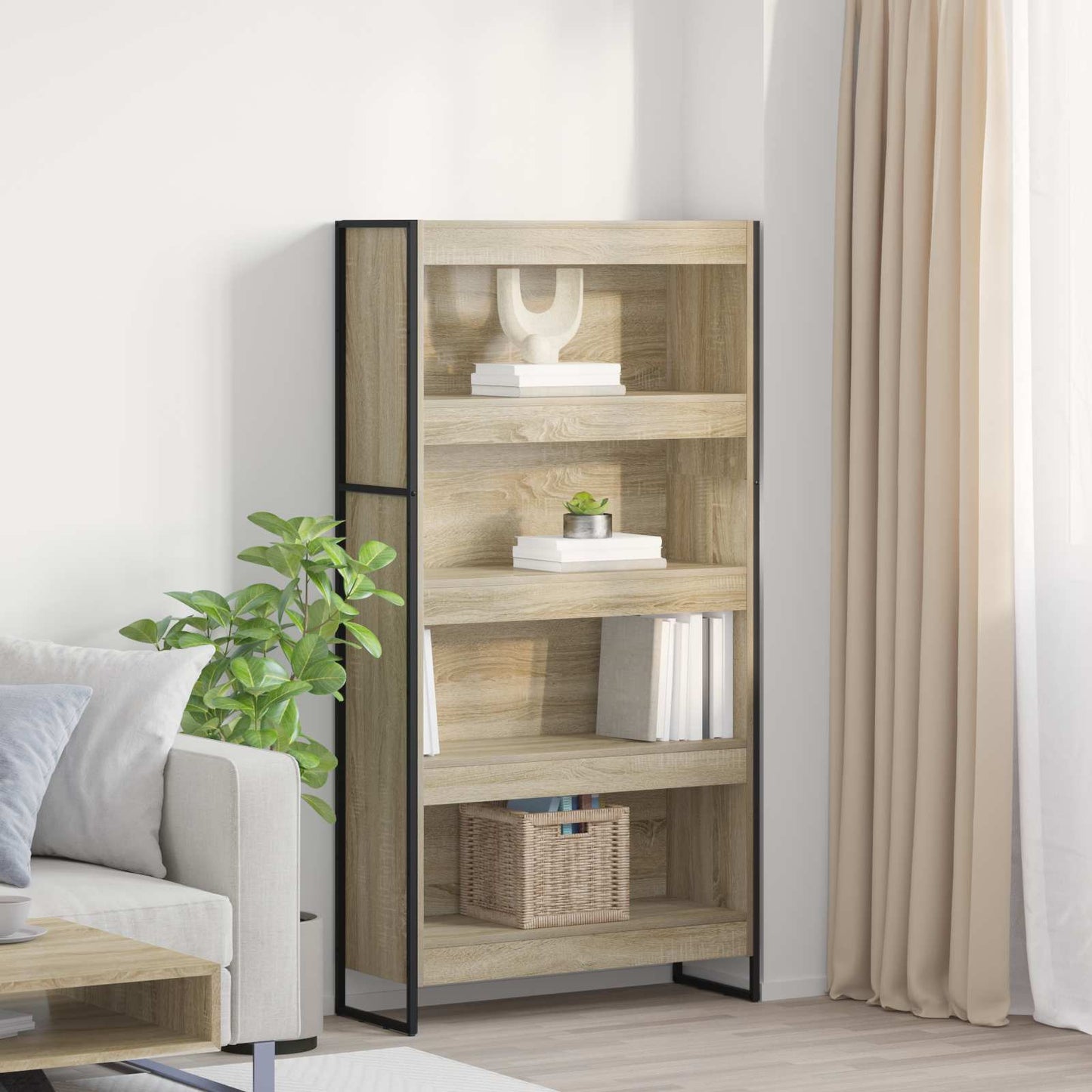 Bücherregal 80 x 30 x 155 cm Holzwerkstoff Sonoma