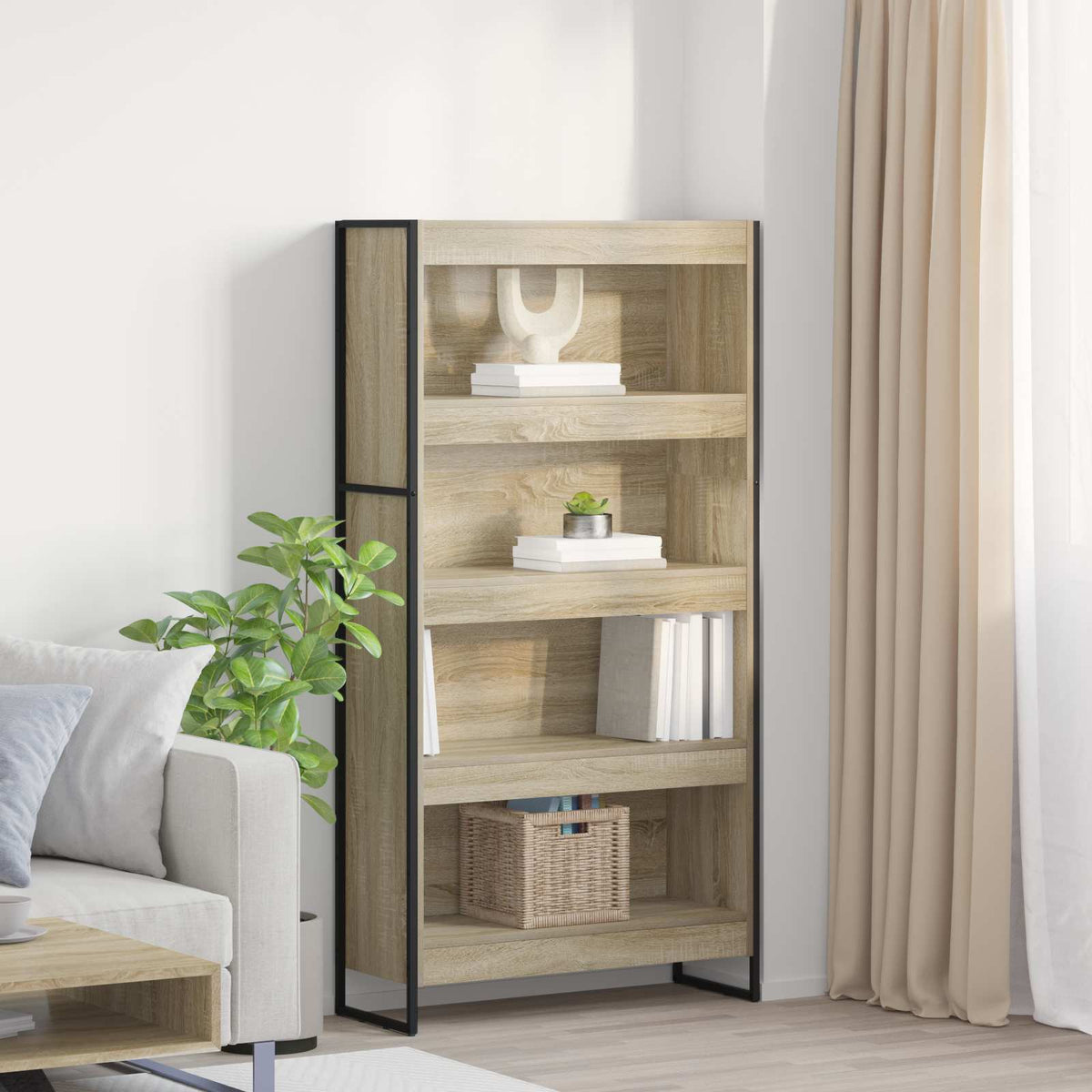Bücherregal 80 x 30 x 155 cm Holzwerkstoff Sonoma