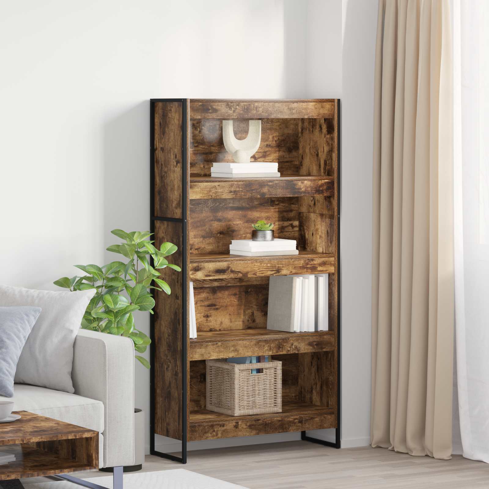 Bücherregal 80 x 30 x 155 cm Holzwerkstoff Raucharbe