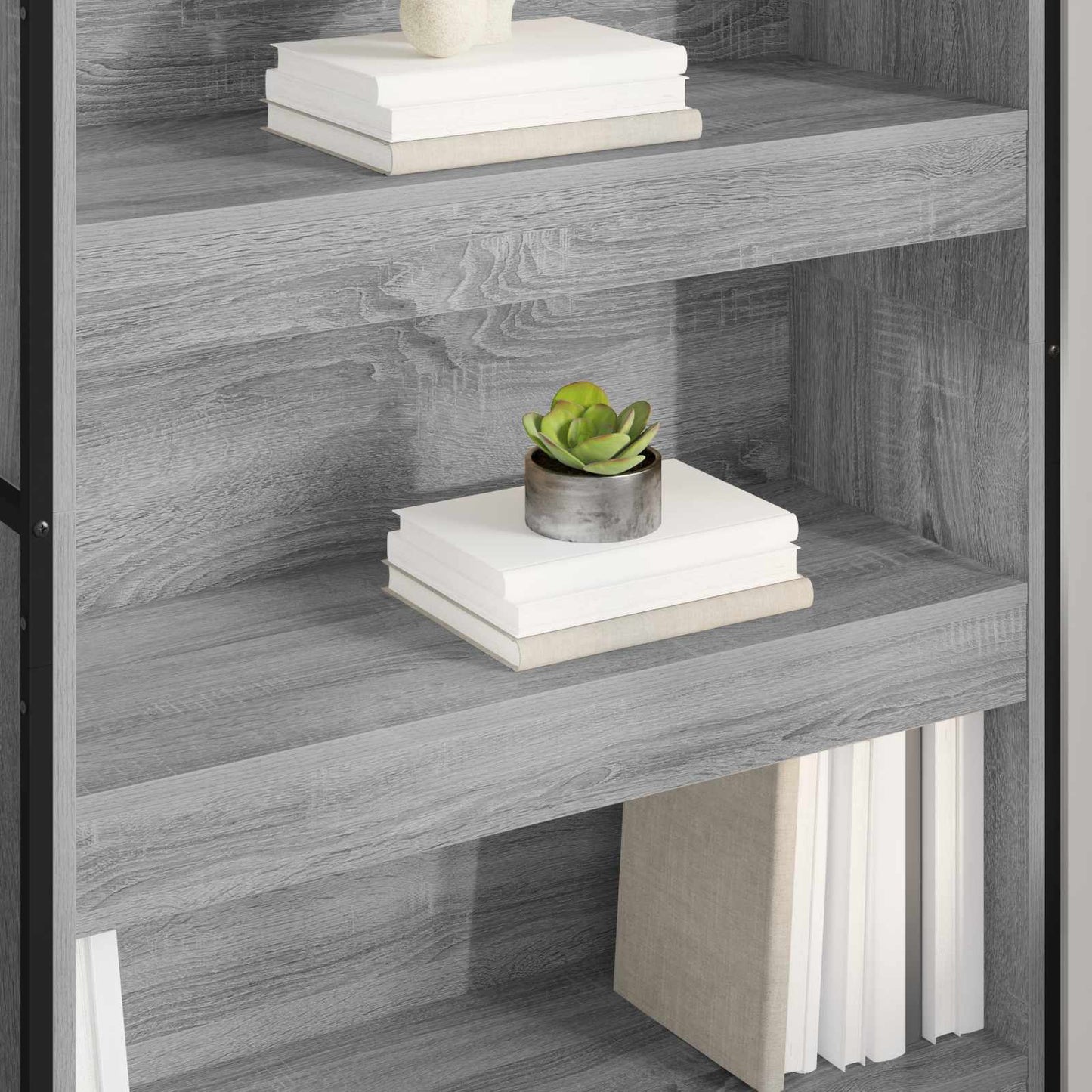 Bücherregal 80 x 30 x 155 cm Holzwerkstoff Graues Sonoma