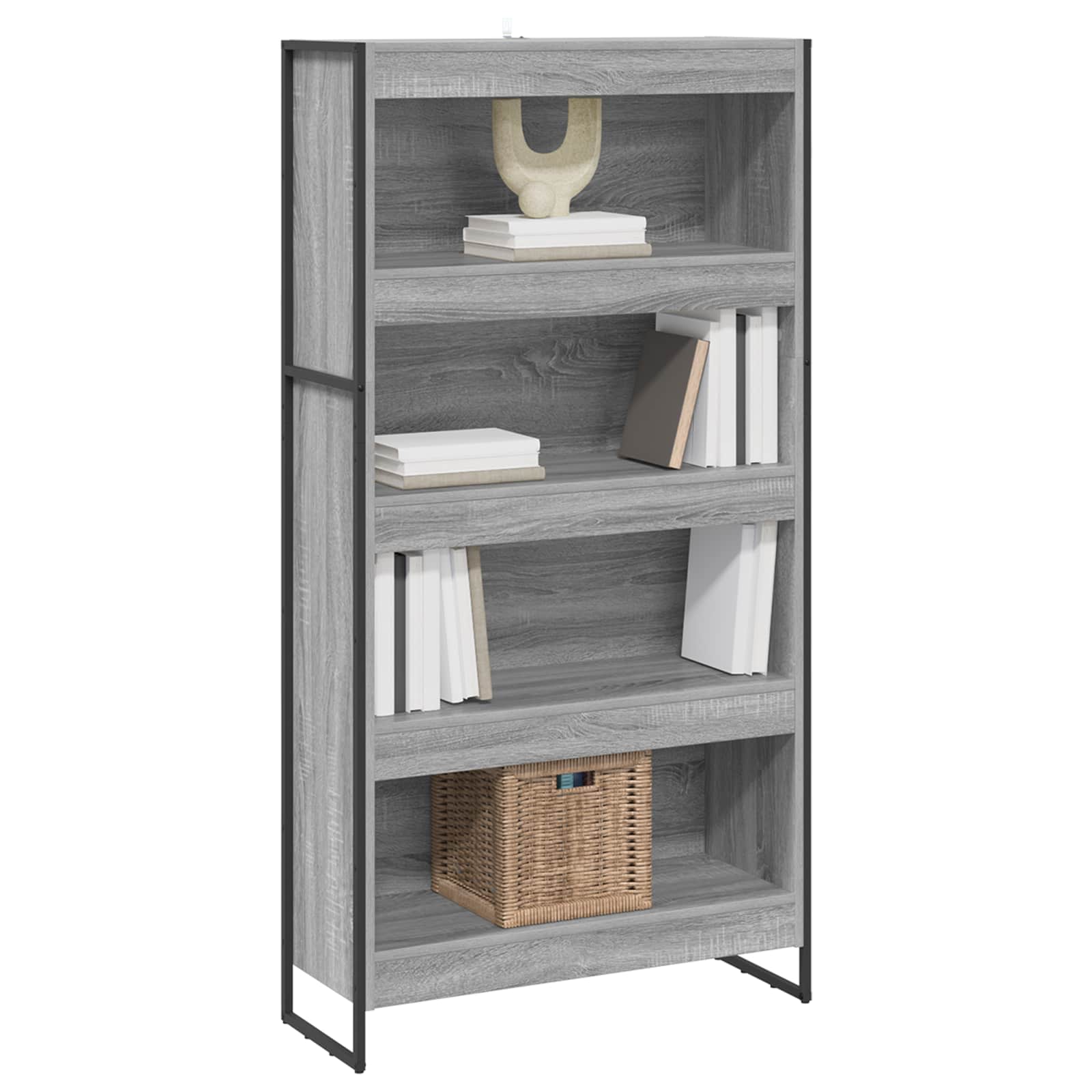 Bücherregal 80 x 30 x 155 cm Holzwerkstoff Graues Sonoma