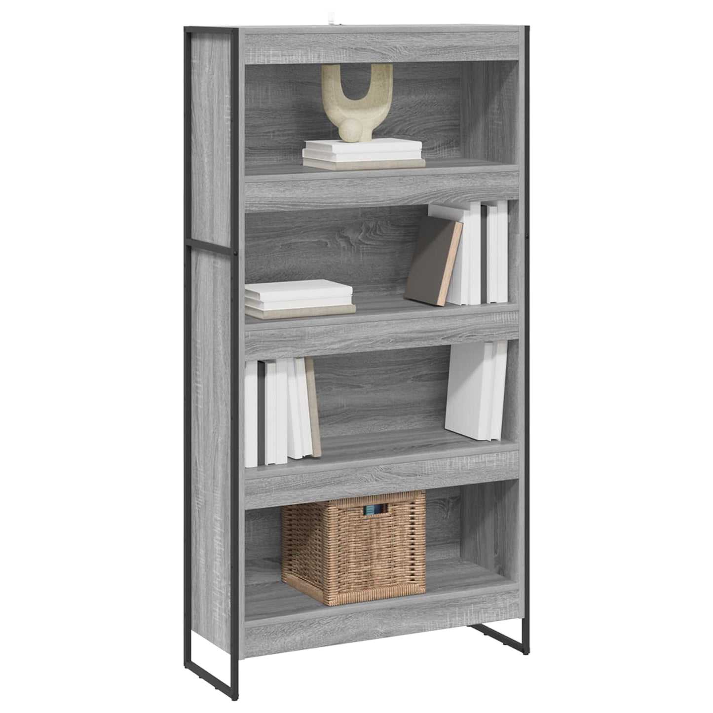 Bücherregal 80 x 30 x 155 cm Holzwerkstoff Graues Sonoma