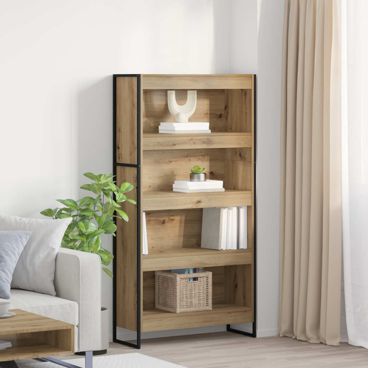 Bücherregal 80 x 30 x 155 cm Holzwerkstoff Kunsthandwerk Eiche