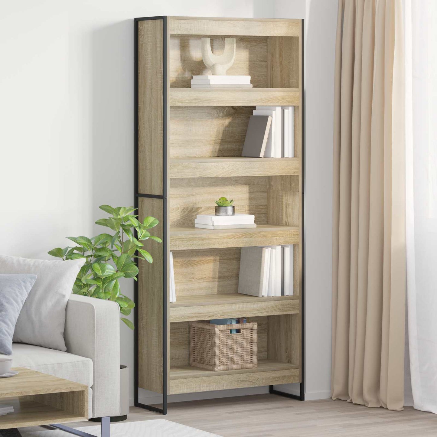 Bücherregal 80 x 30 x 189,5 cm Holzwerkstoff Sonoma