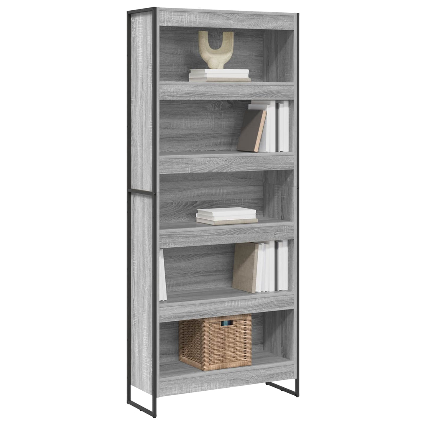 Bücherregal 80 x 30 x 189,5 cm Holzwerkstoff Graues Sonoma