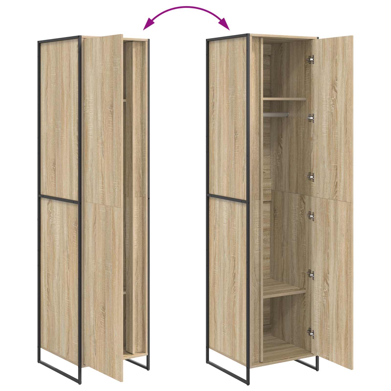 Warderobe mit Speicher Sonoma 50 x 50 x 200 cm Holzwerkstoff
