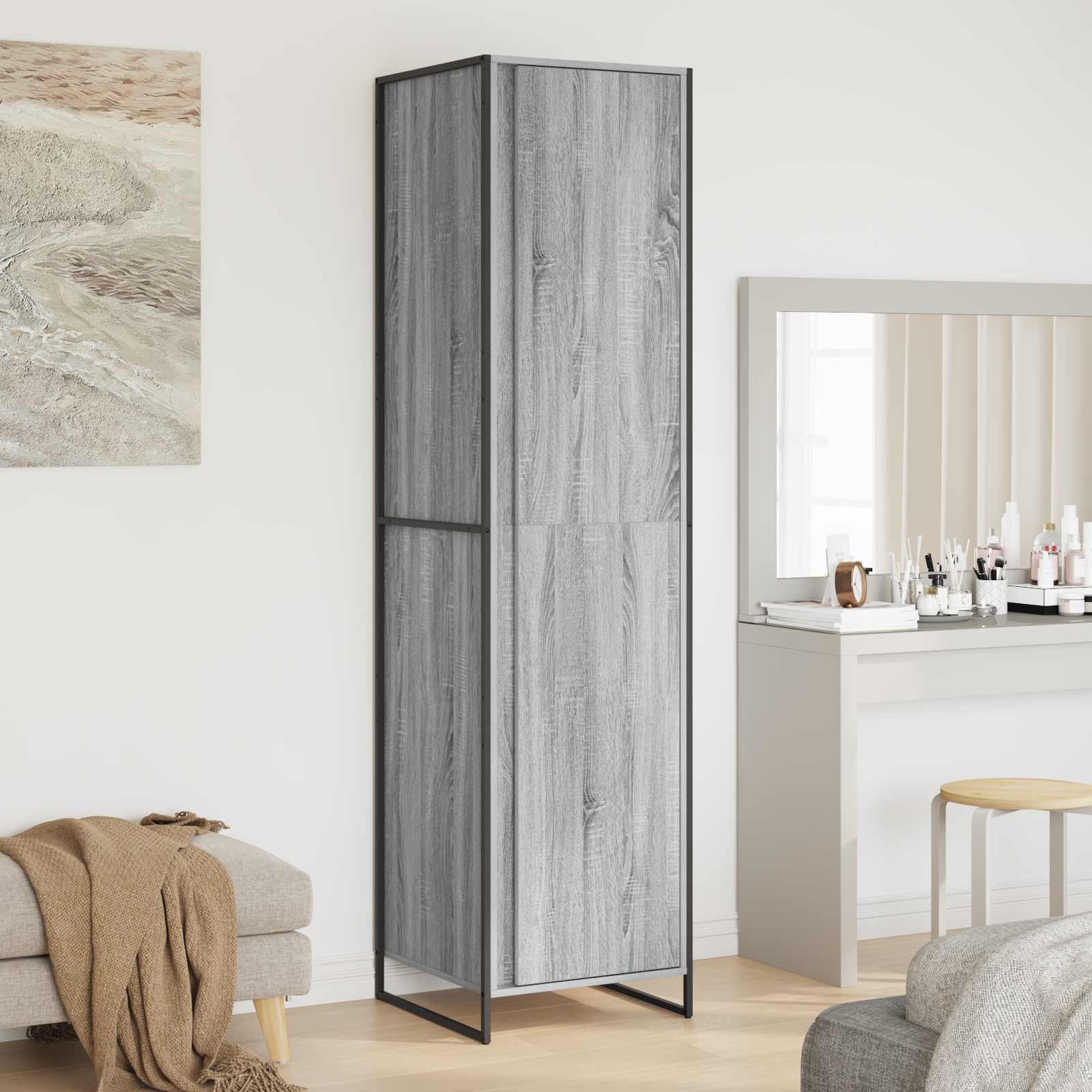 Warderobe mit Tür Graues Sonoma 50 x 50 x 200 cm Holzwerkstoff