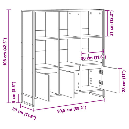 Bücherregal 99,5 x 30 x 108 cm Holzwerkstoff