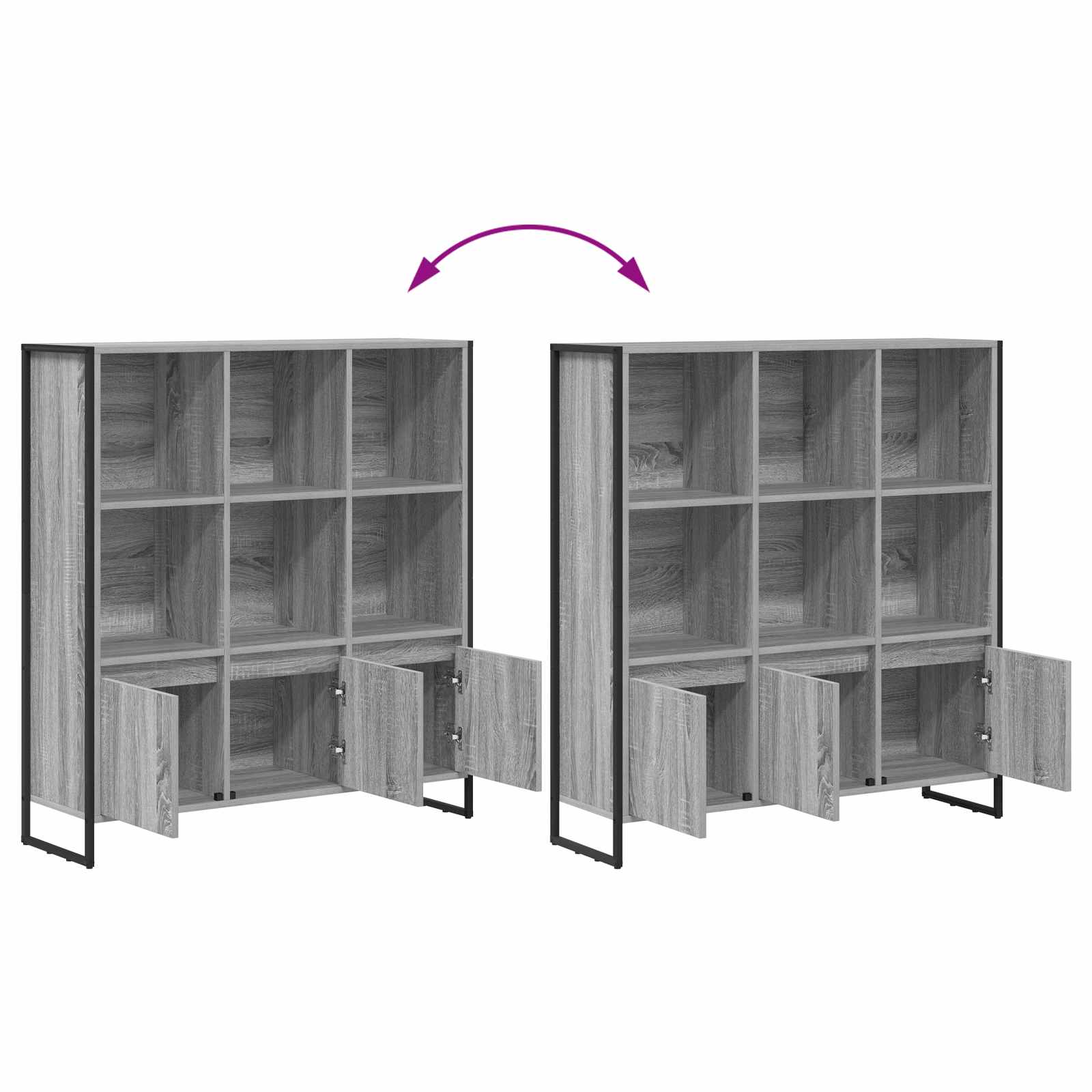 Bücherregal 99,5 x 30 x 108 cm Holzwerkstoff Graues Sonoma