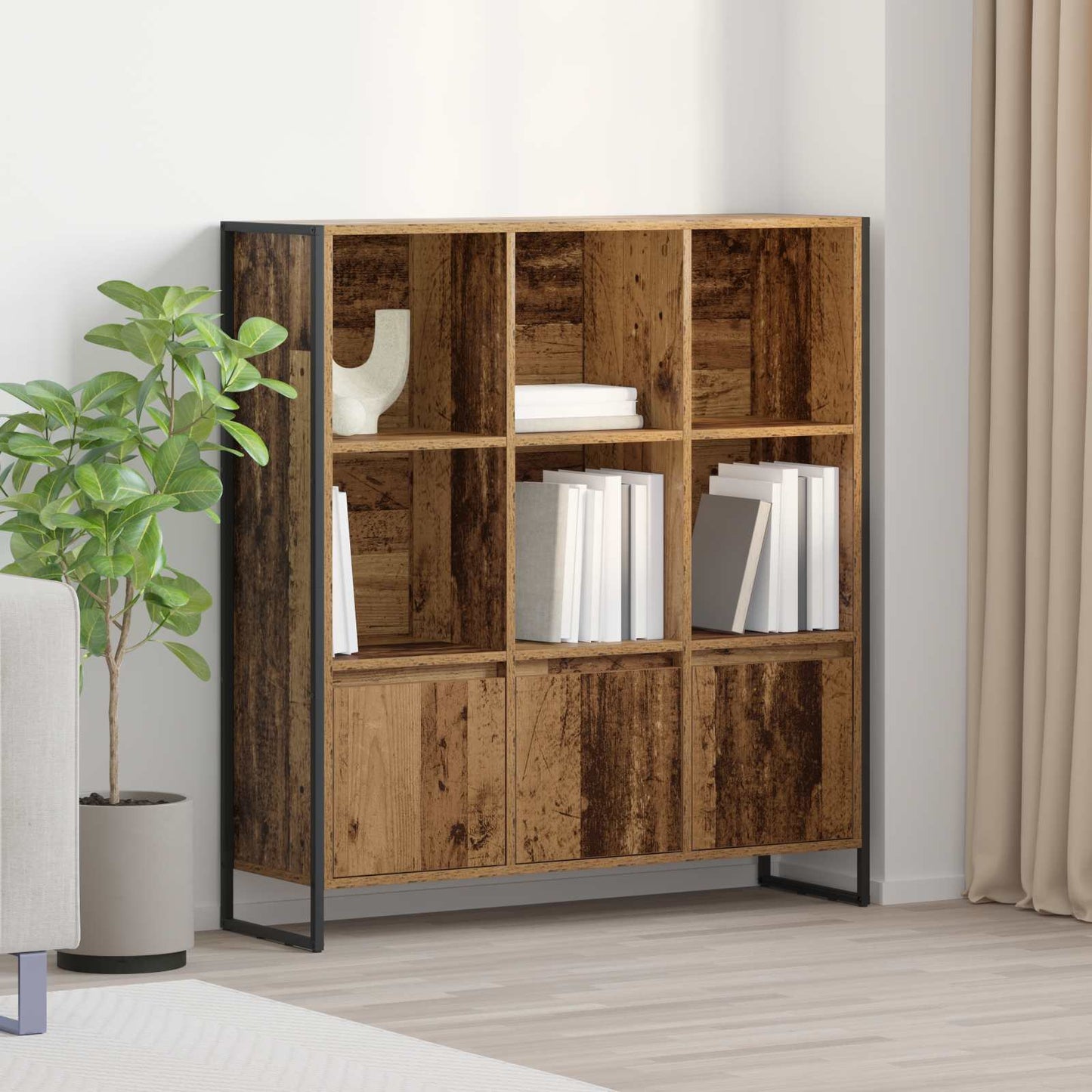 Bücherregal 99,5 x 30 x 108 cm Holzwerkstoff Altholz