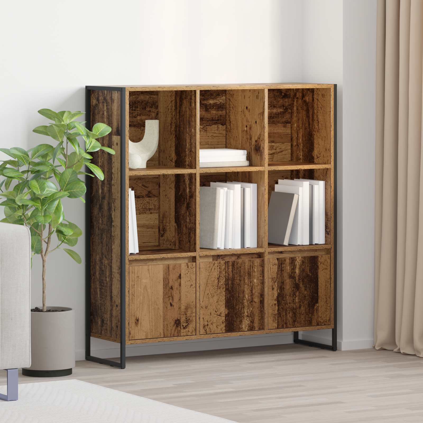 Bücherregal 99,5 x 30 x 108 cm Holzwerkstoff Altholz