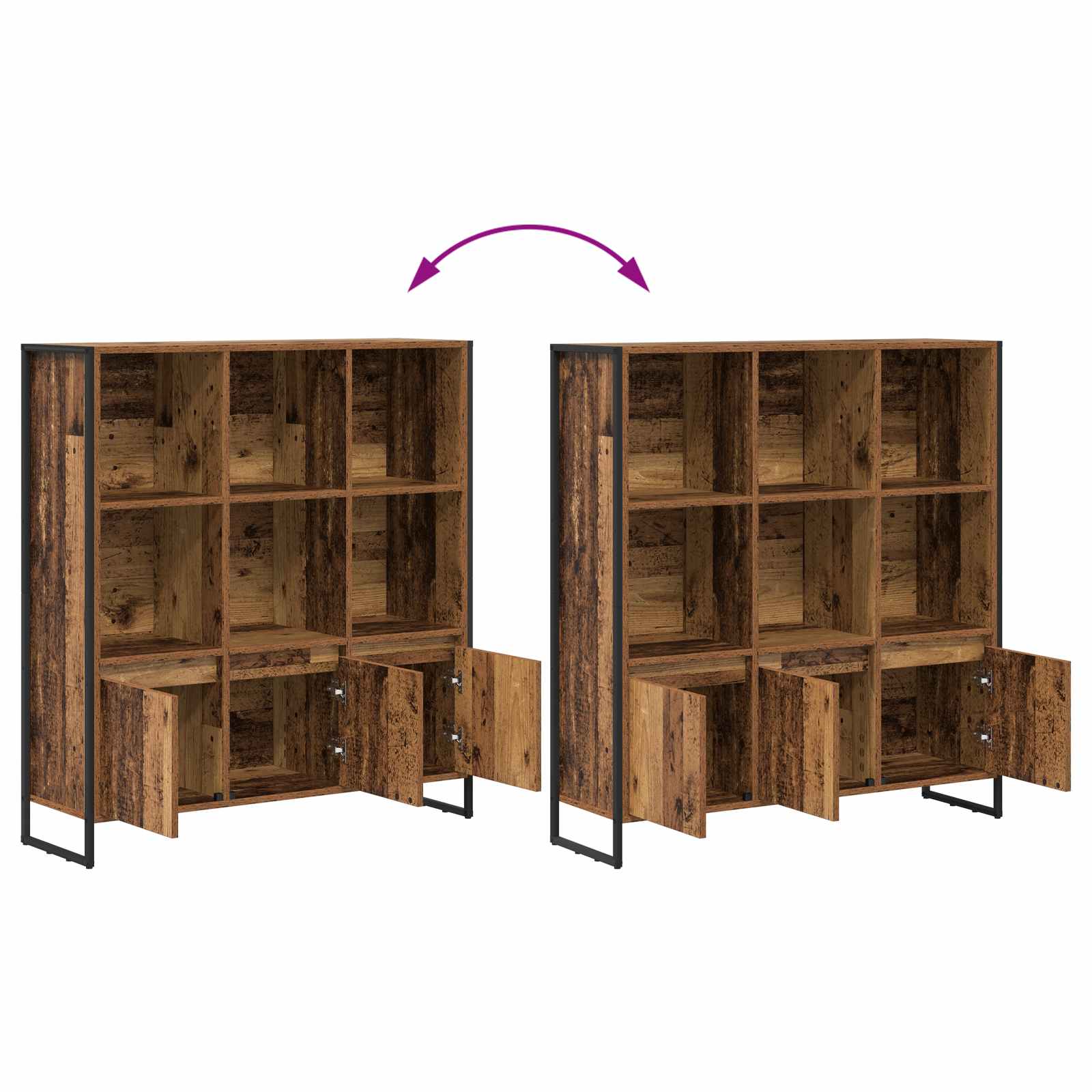 Bücherregal 99,5 x 30 x 108 cm Holzwerkstoff Altholz