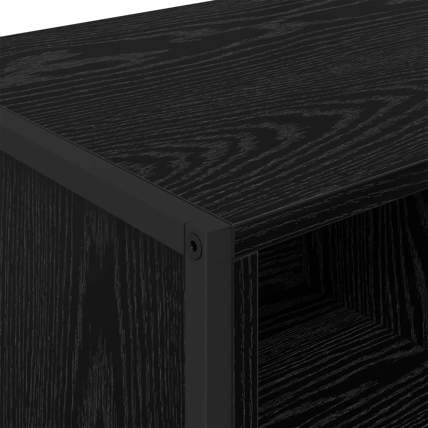 Sideboard Schwarz Eichen-Optik 81 x 36 x 150.5 cm Holzwerkstoff