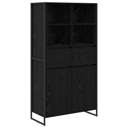 Sideboard Schwarz Eichen-Optik 81 x 36 x 150.5 cm Holzwerkstoff