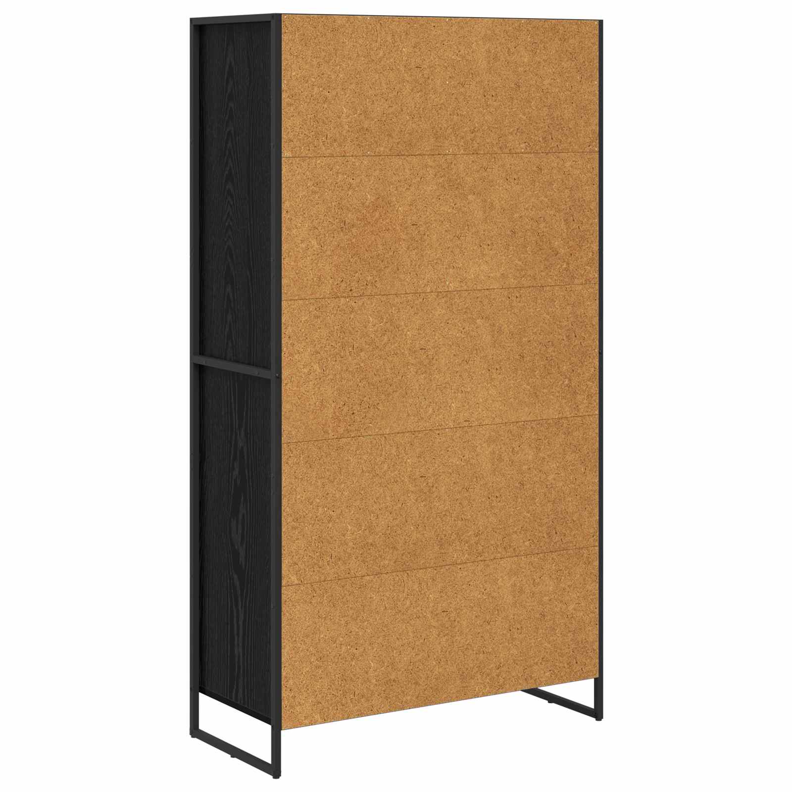 Sideboard Schwarz Eichen-Optik 81 x 36 x 150.5 cm Holzwerkstoff