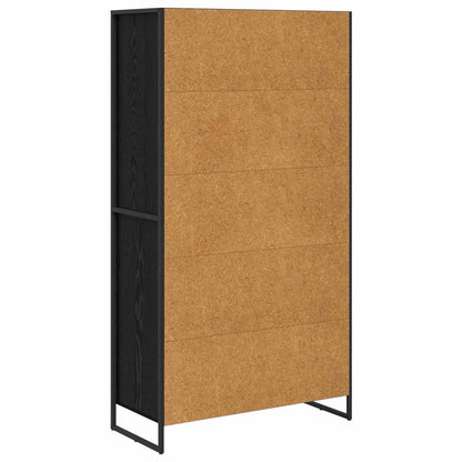 Sideboard Schwarz Eichen-Optik 81 x 36 x 150.5 cm Holzwerkstoff