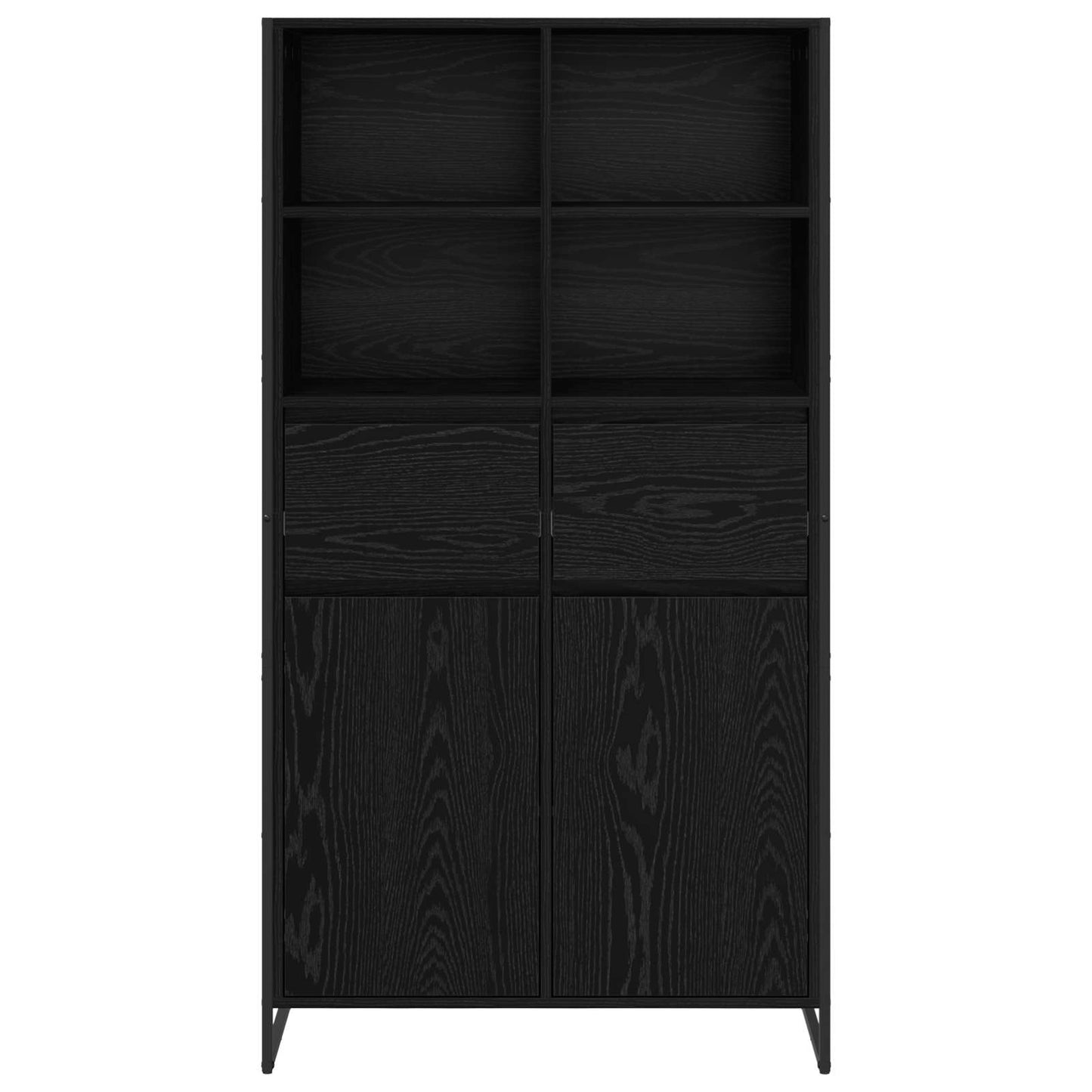 Sideboard Schwarz Eichen-Optik 81 x 36 x 150.5 cm Holzwerkstoff