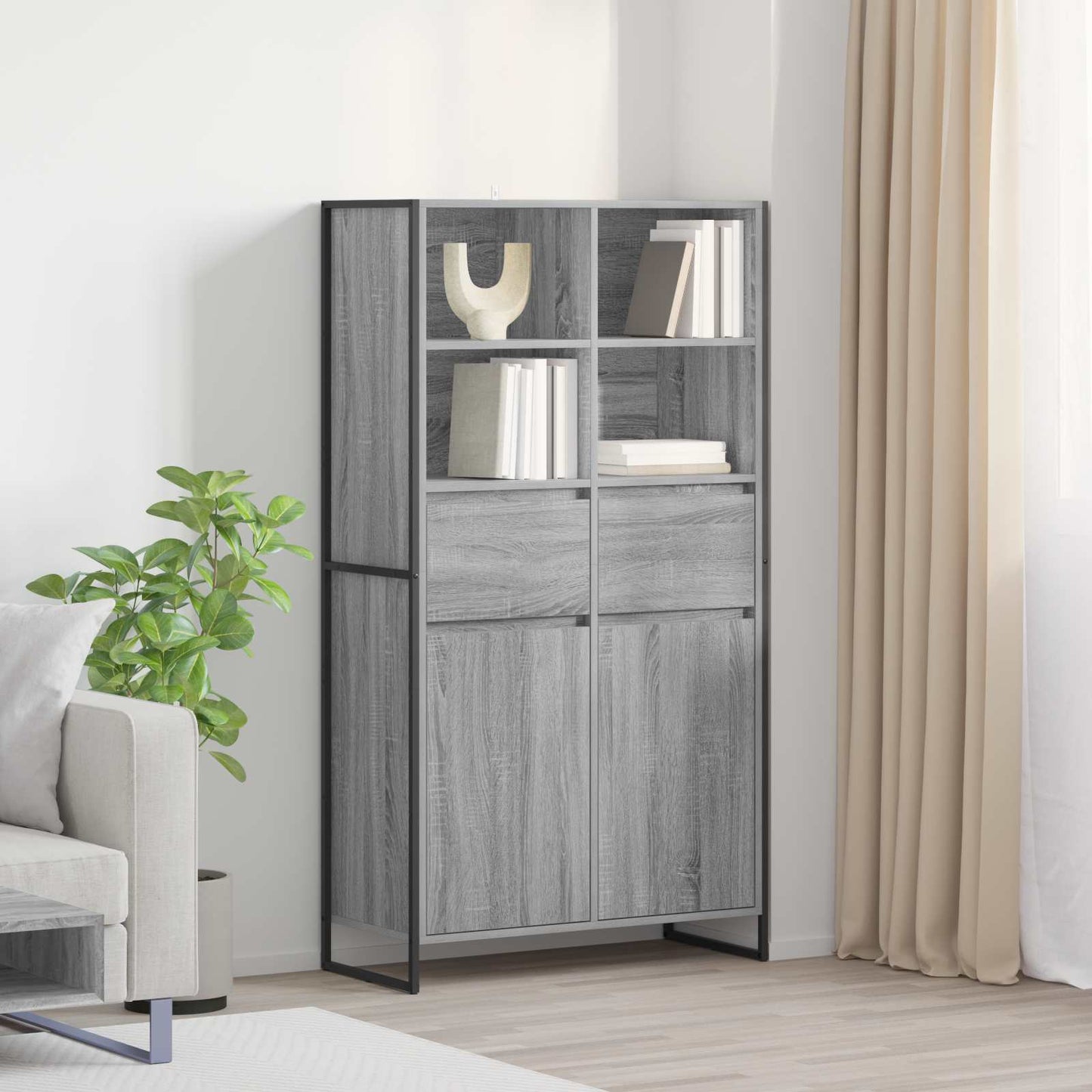 Sideboard Graues Sonoma 81 x 36 x 150.5 cm Holzwerkstoff