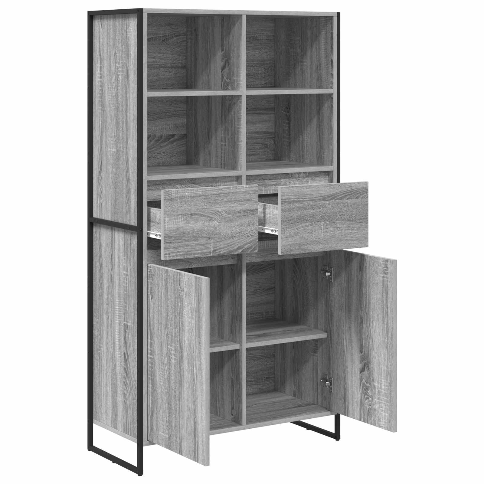 Sideboard Graues Sonoma 81 x 36 x 150.5 cm Holzwerkstoff