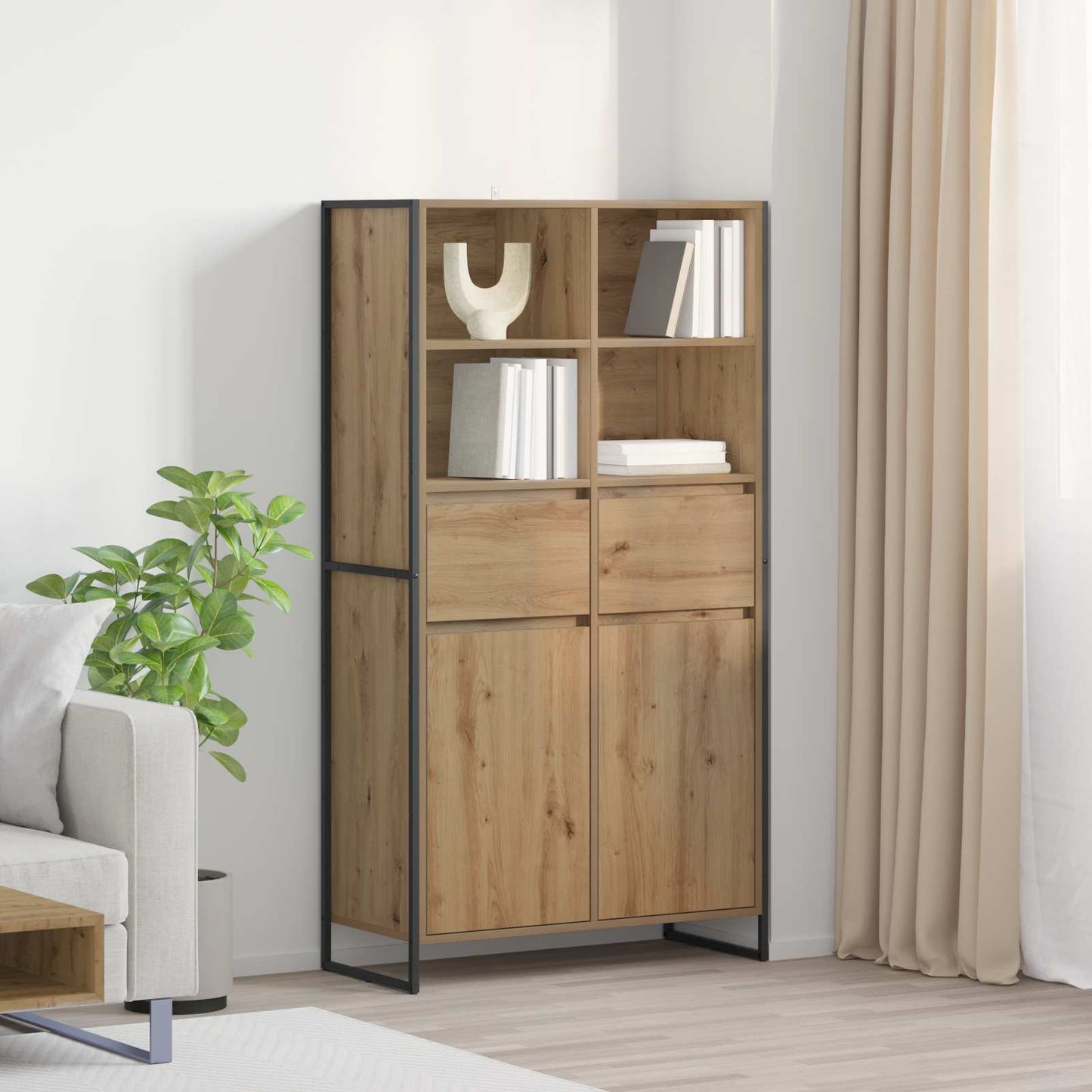 Sideboard Kunsthandwerk Eiche 81 x 36 x 150.5 cm Holzwerkstoff