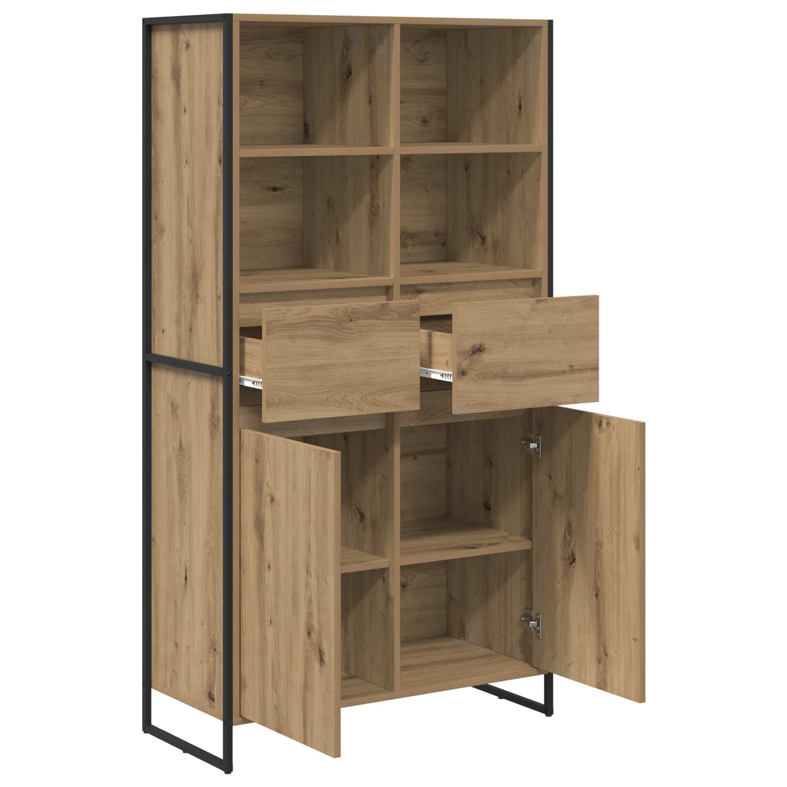 Sideboard Kunsthandwerk Eiche 81 x 36 x 150.5 cm Holzwerkstoff