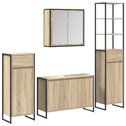 Badezimmermöbel-Set 4 Stk. Sonoma-Eiche Holzwerkstoff