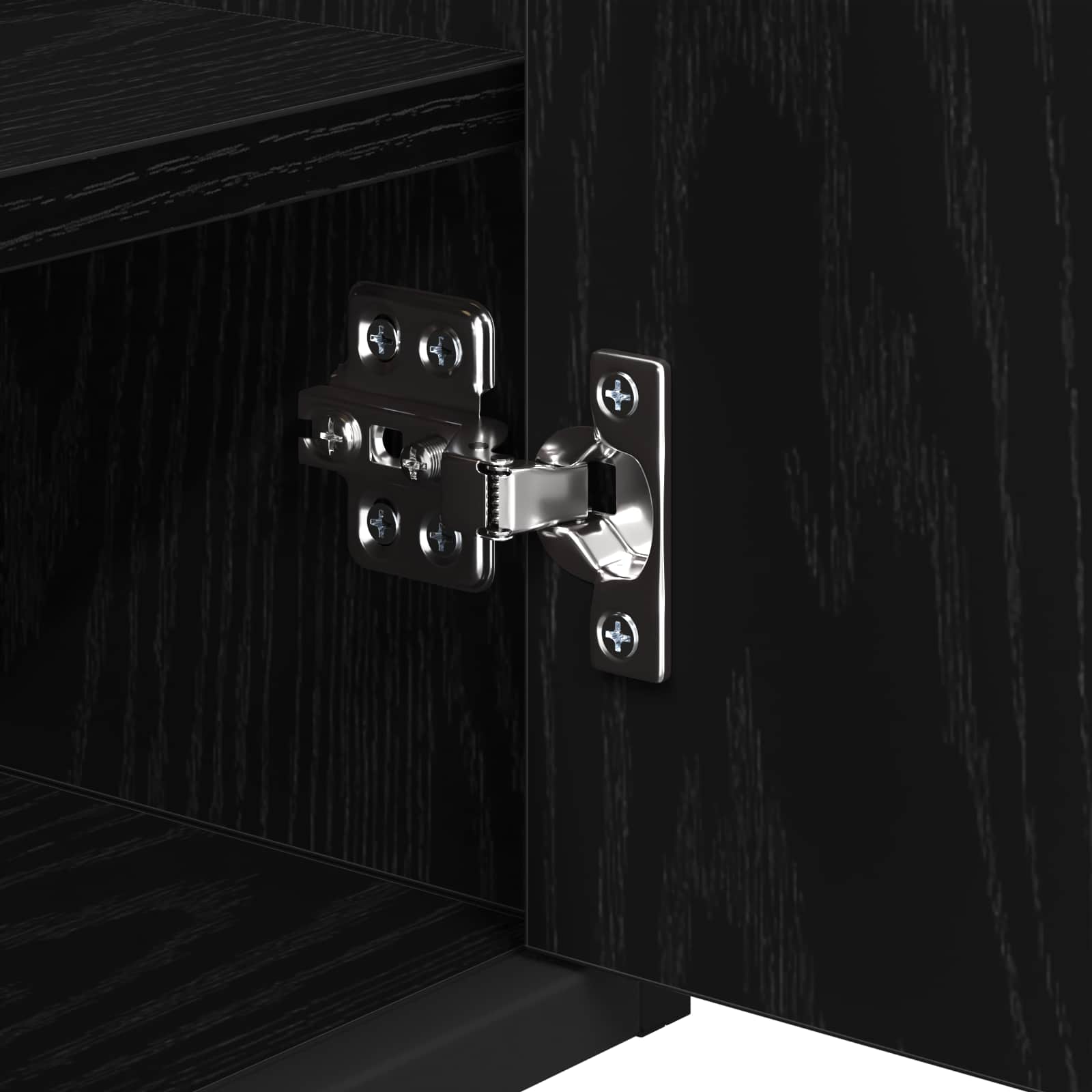 Badezimmermöbel-Set 4 stk. Schwarz Eichen-Optik Holzwerkstoff