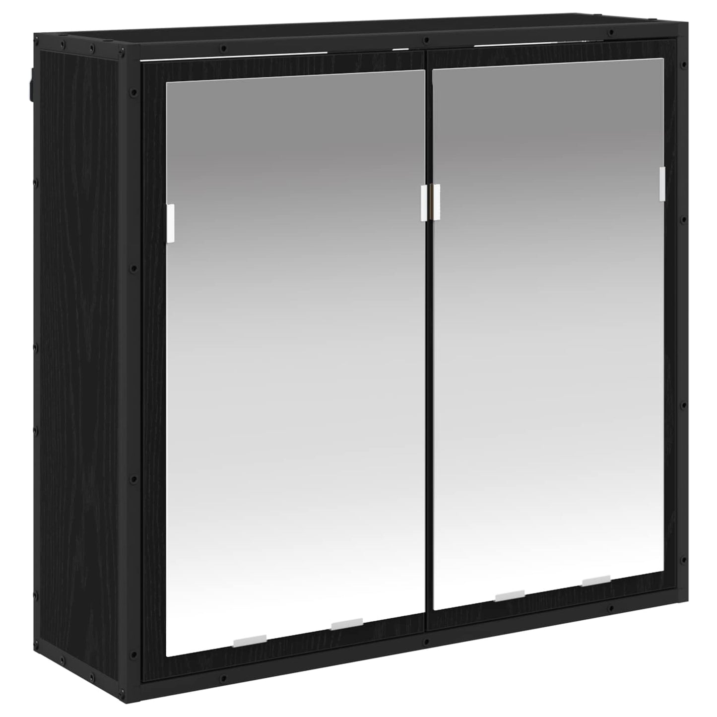 Badezimmermöbel-Set 4 stk. Schwarz Eichen-Optik Holzwerkstoff