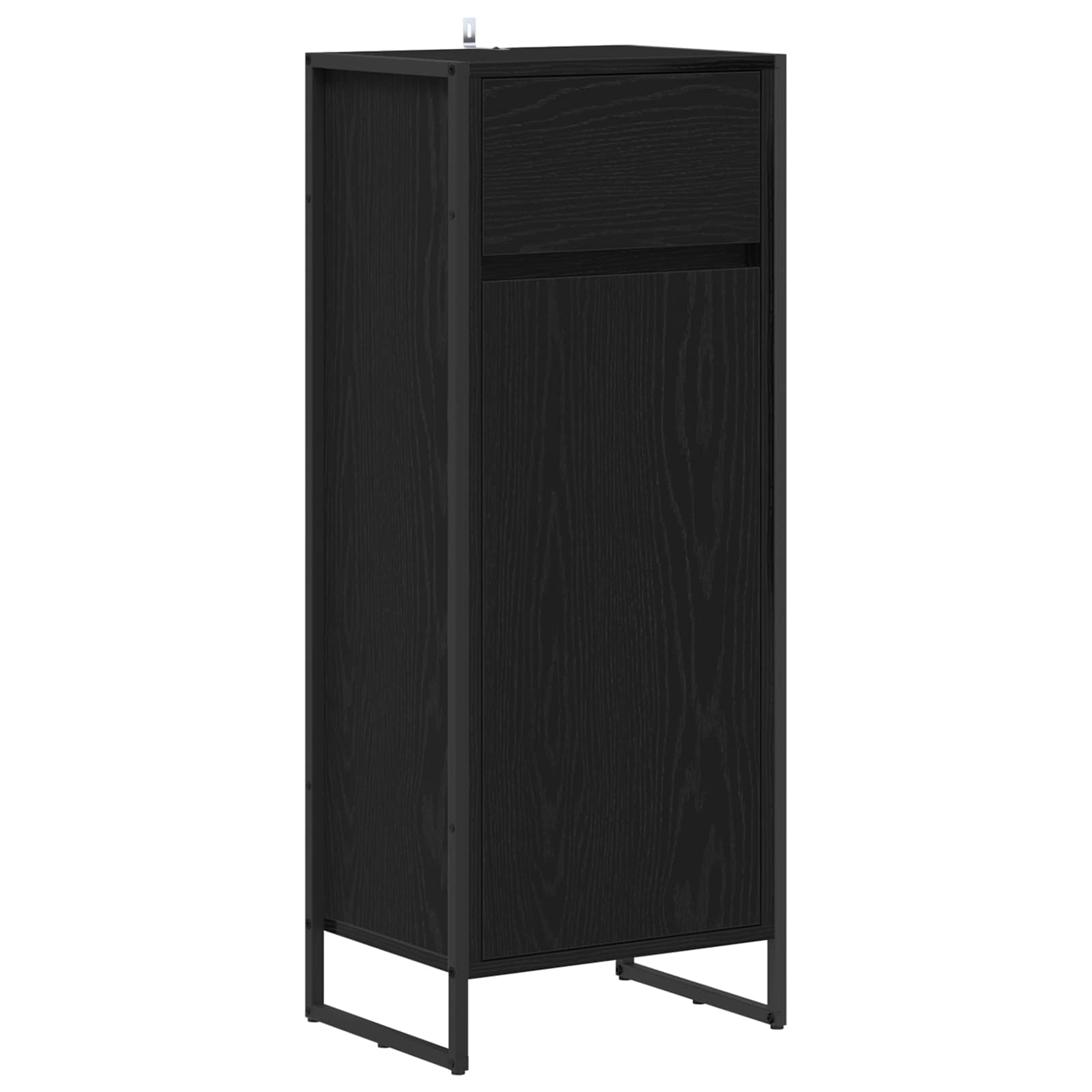 Badezimmermöbel-Set 4 stk. Schwarz Eichen-Optik Holzwerkstoff