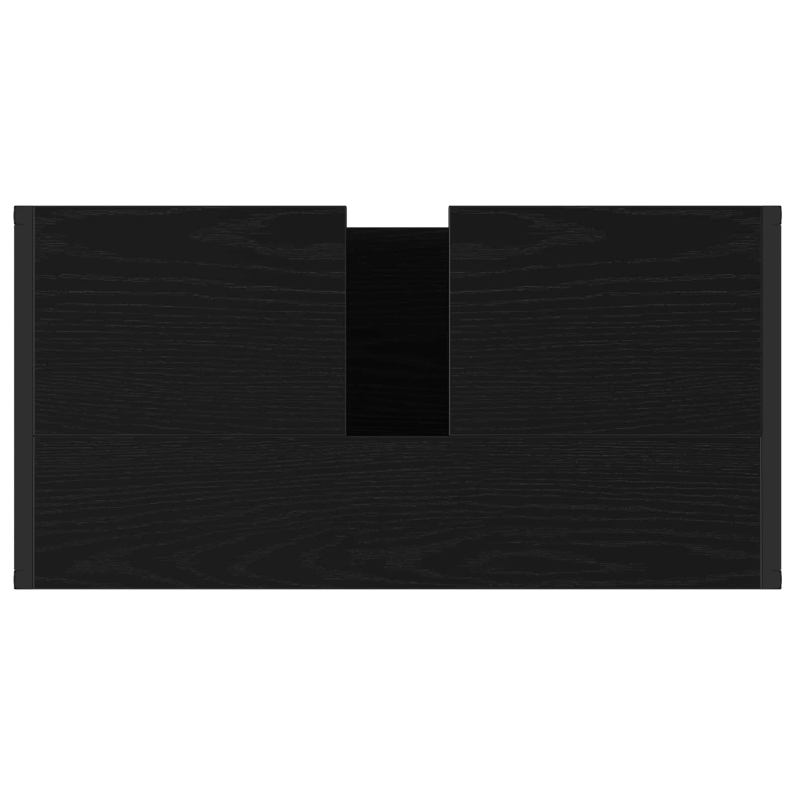 Badezimmermöbel-Set 4 stk. Schwarz Eichen-Optik Holzwerkstoff
