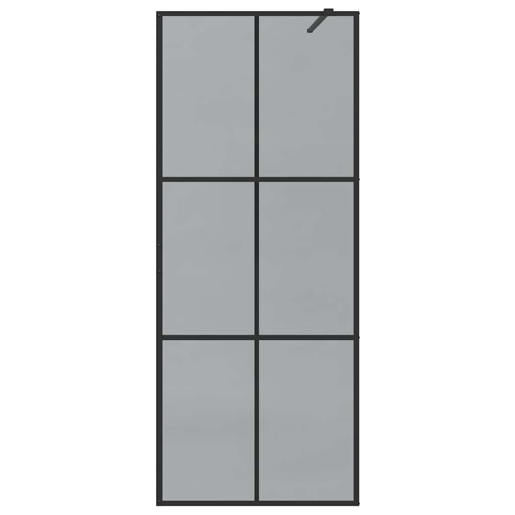 Walk-in Duschwand Schwarz 80 x 195 cm Gehärtetes Glas