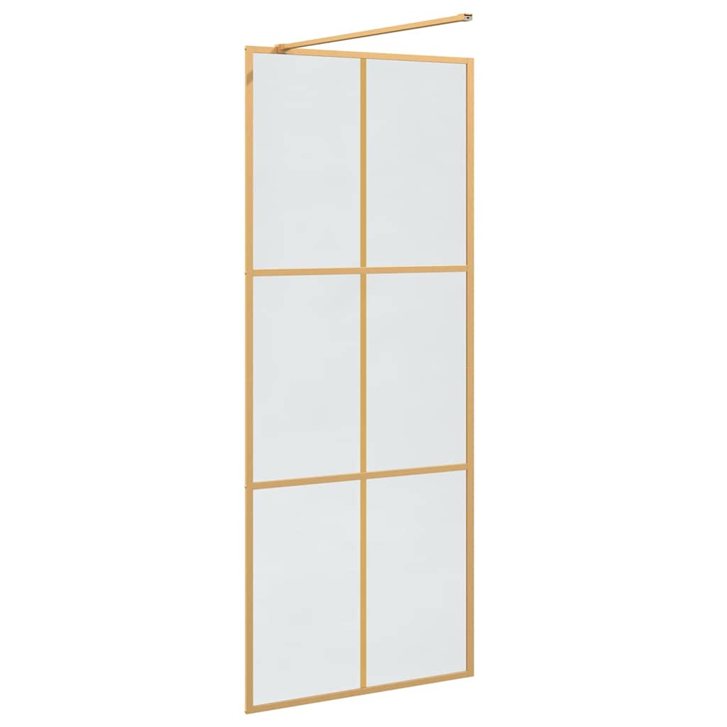 Walk-in Duschwand Gold 80 x 195 cm Gehärtetes Glas