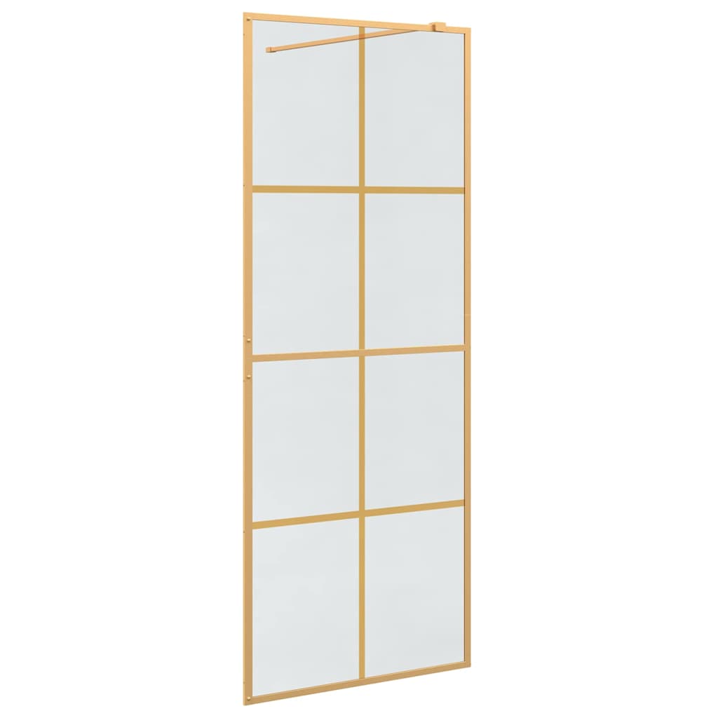 Walk-in Duschwand Gold 80 x 195 cm Gehärtetes Glas