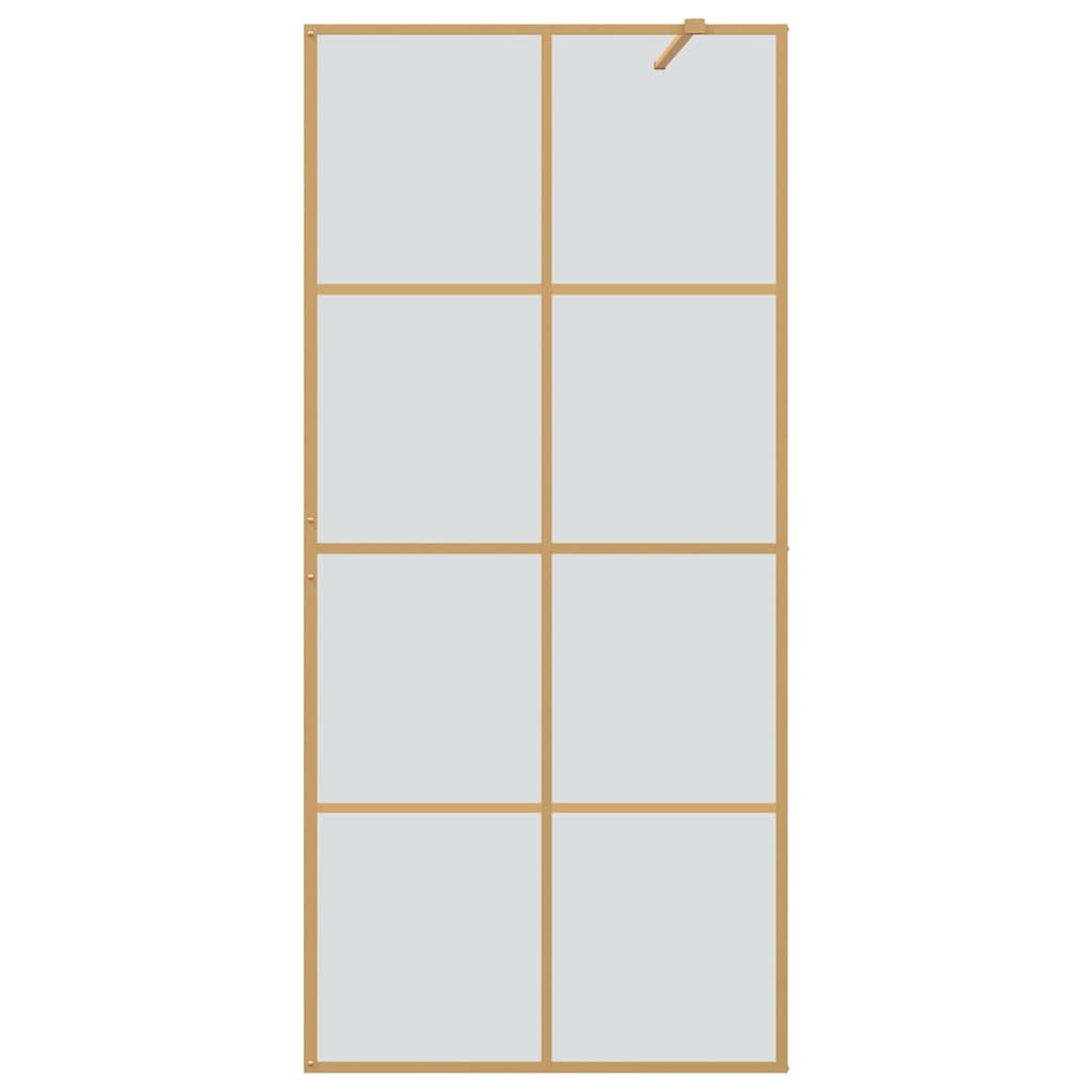 Walk-in Duschwand Gold 90 x 195 cm Gehärtetes Glas
