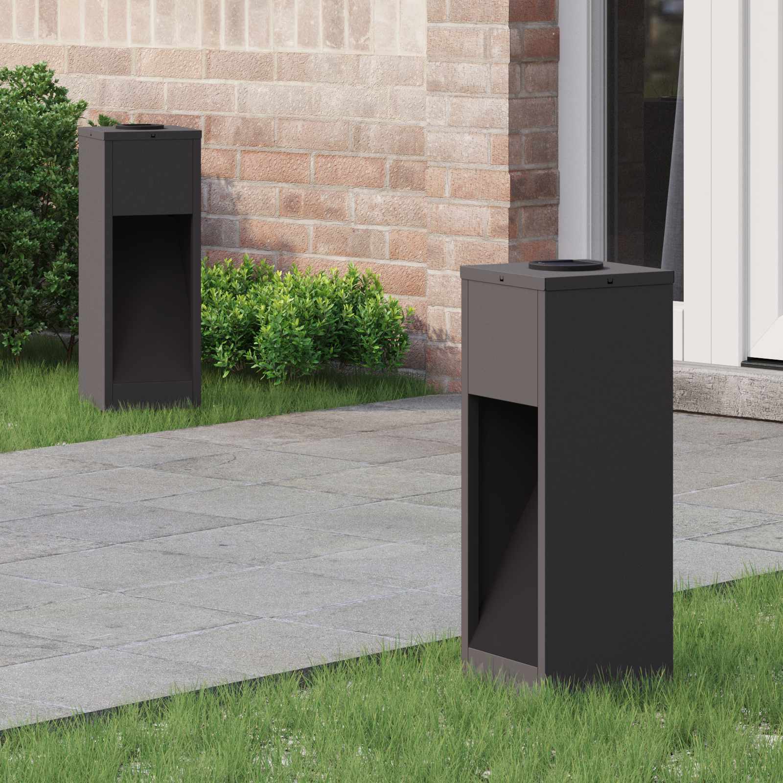 Solar LED Wegeleuchte 2 stk. Warmes Weiß 18 x 18 x 50 cm