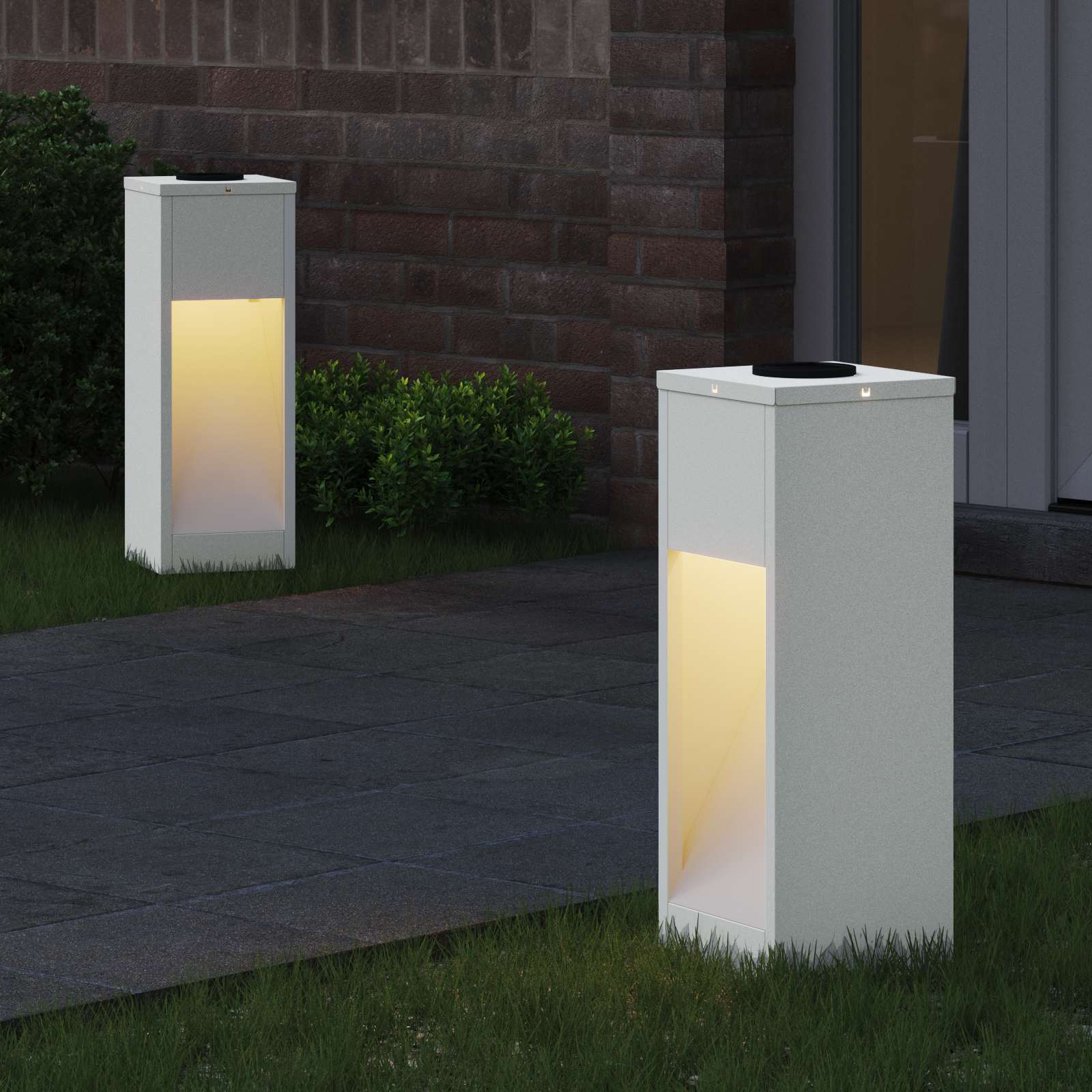 Solar LED Wegeleuchte 2 stk. Warmes Weiß 18 x 18 x 50 cm
