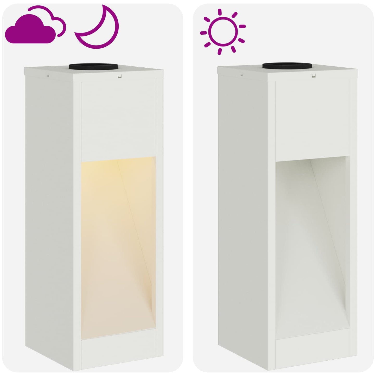 Solar LED Wegeleuchte 2 stk. Warmes Weiß 18 x 18 x 50 cm