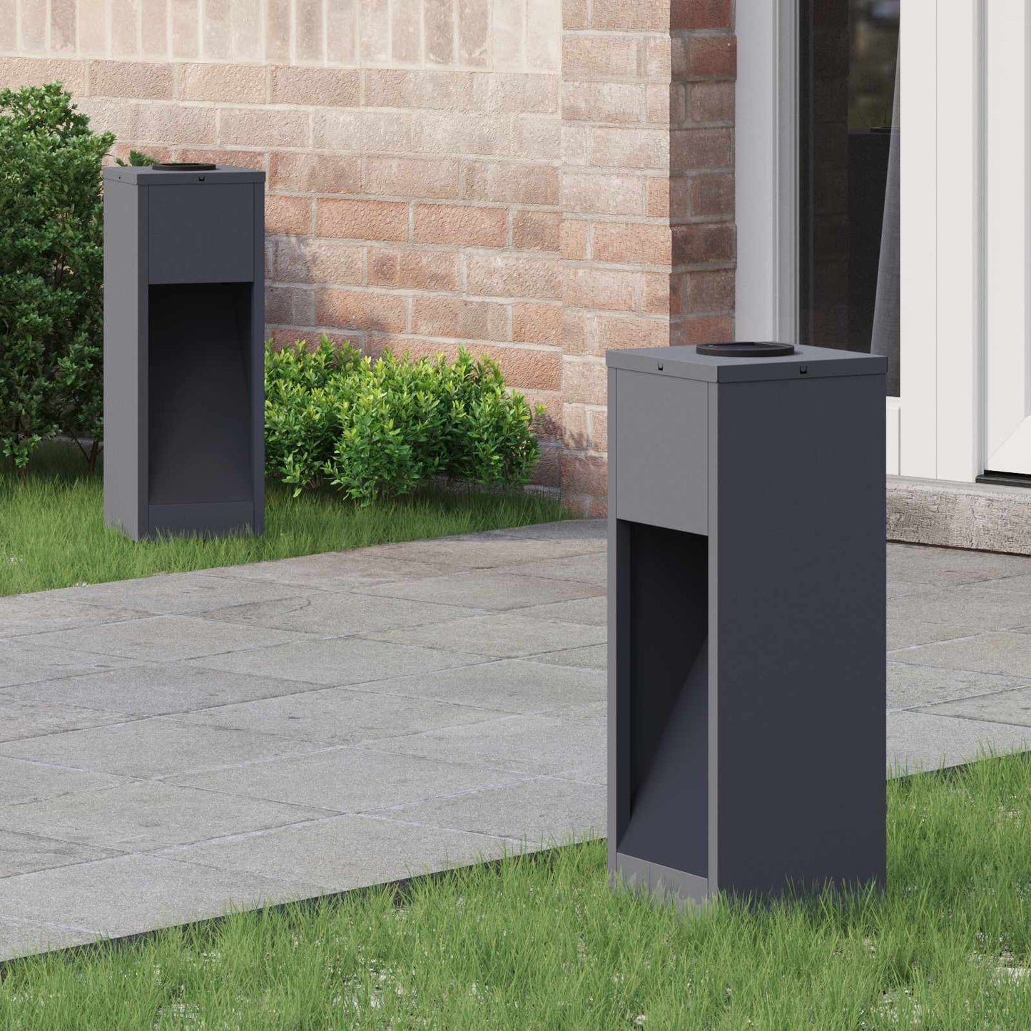 Solar LED Wegeleuchte 2 stk. Warmes Weiß 18 x 18 x 50 cm