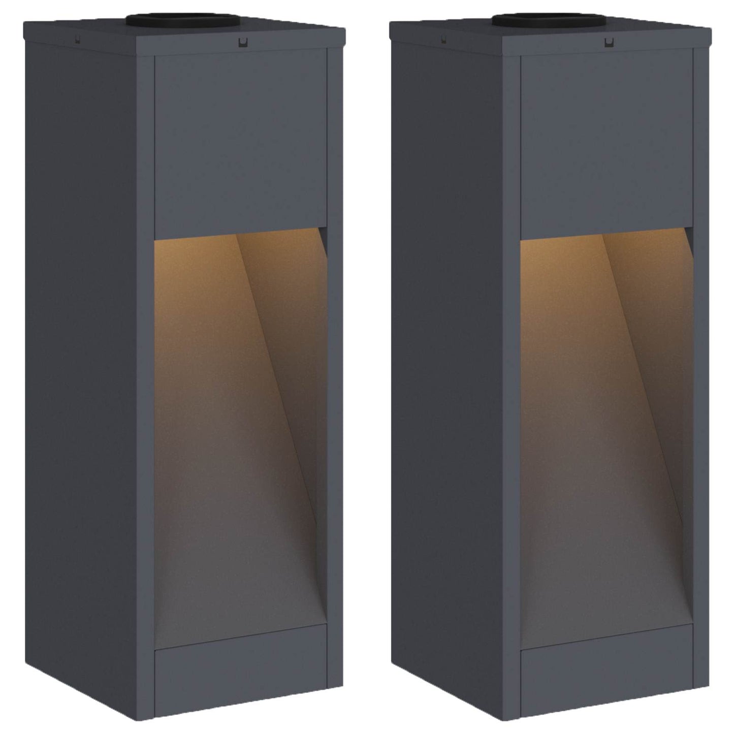 Solar LED Wegeleuchte 2 stk. Warmes Weiß 18 x 18 x 50 cm