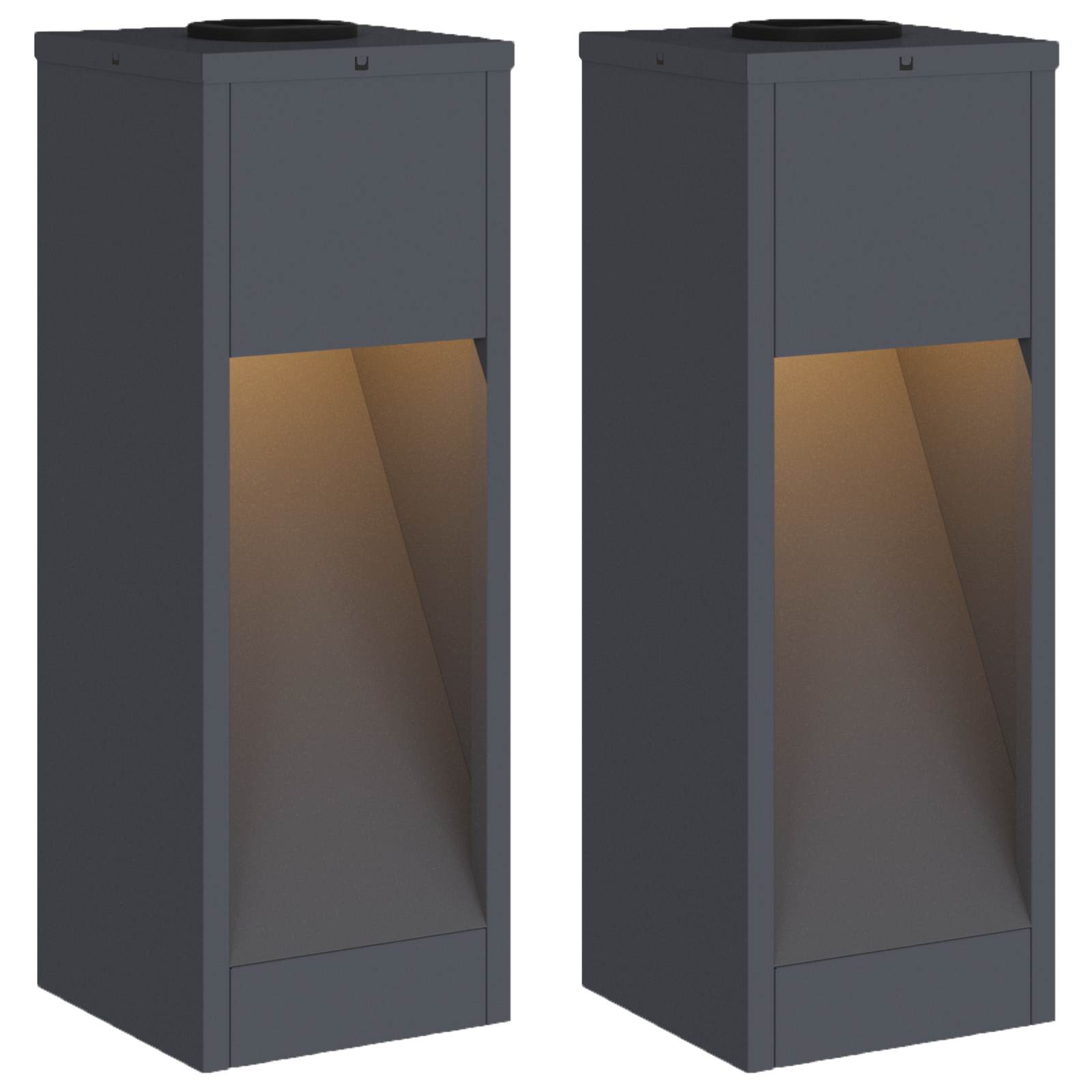 Solar LED Wegeleuchte 2 stk. Warmes Weiß 18 x 18 x 50 cm