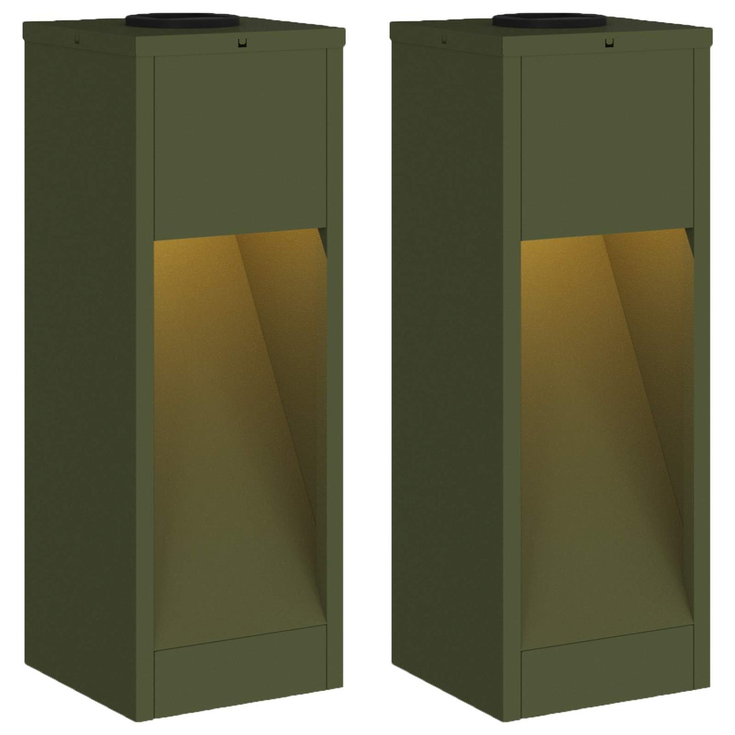 Solar LED Wegeleuchte 2 stk. Warmes Weiß 18 x 18 x 50 cm