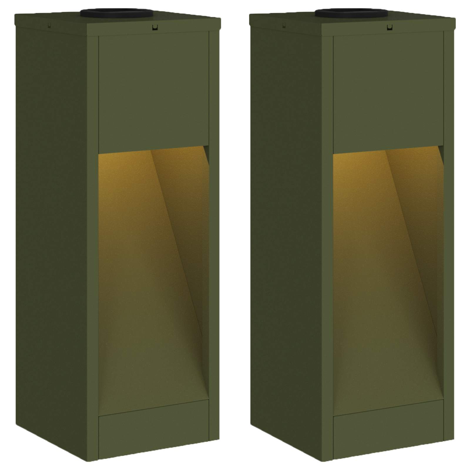 Solar LED Wegeleuchte 2 stk. Warmes Weiß 18 x 18 x 50 cm