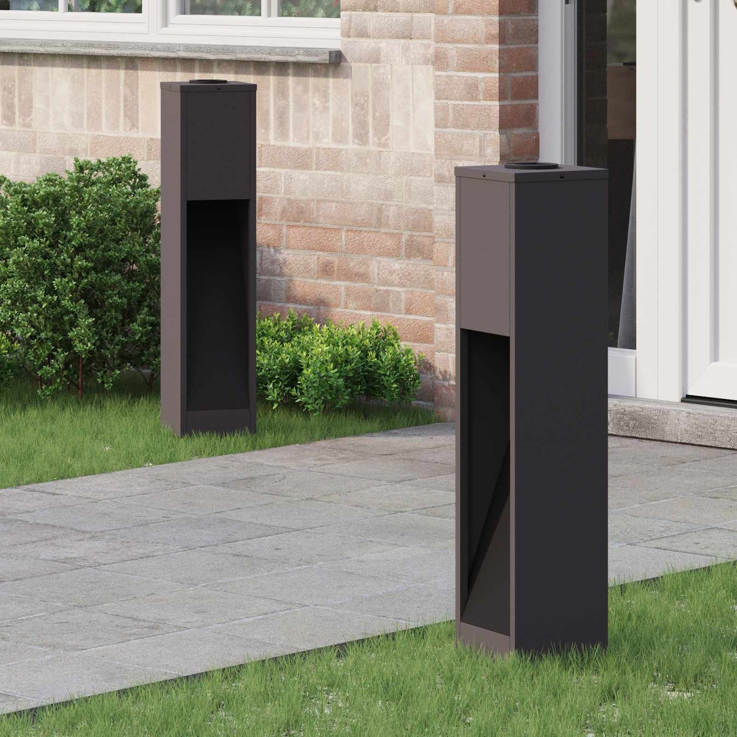 Solar LED Wegeleuchte 2 stk. Warmes Weiß 18 x 18 x 80 cm