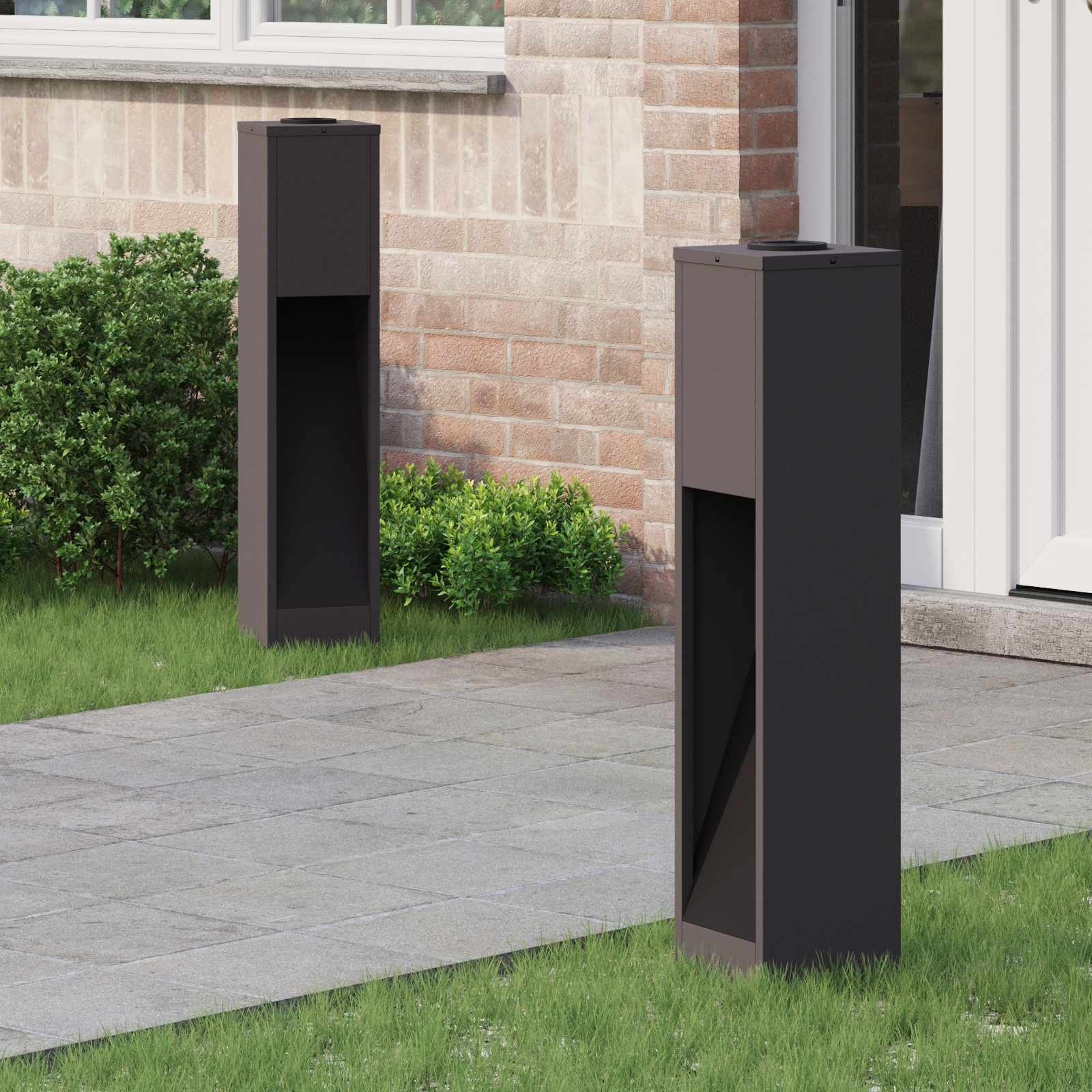 Solar LED Wegeleuchte 2 stk. Warmes Weiß 18 x 18 x 80 cm
