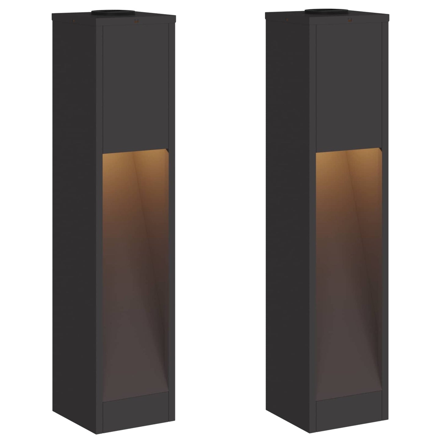 Solar LED Wegeleuchte 2 stk. Warmes Weiß 18 x 18 x 80 cm