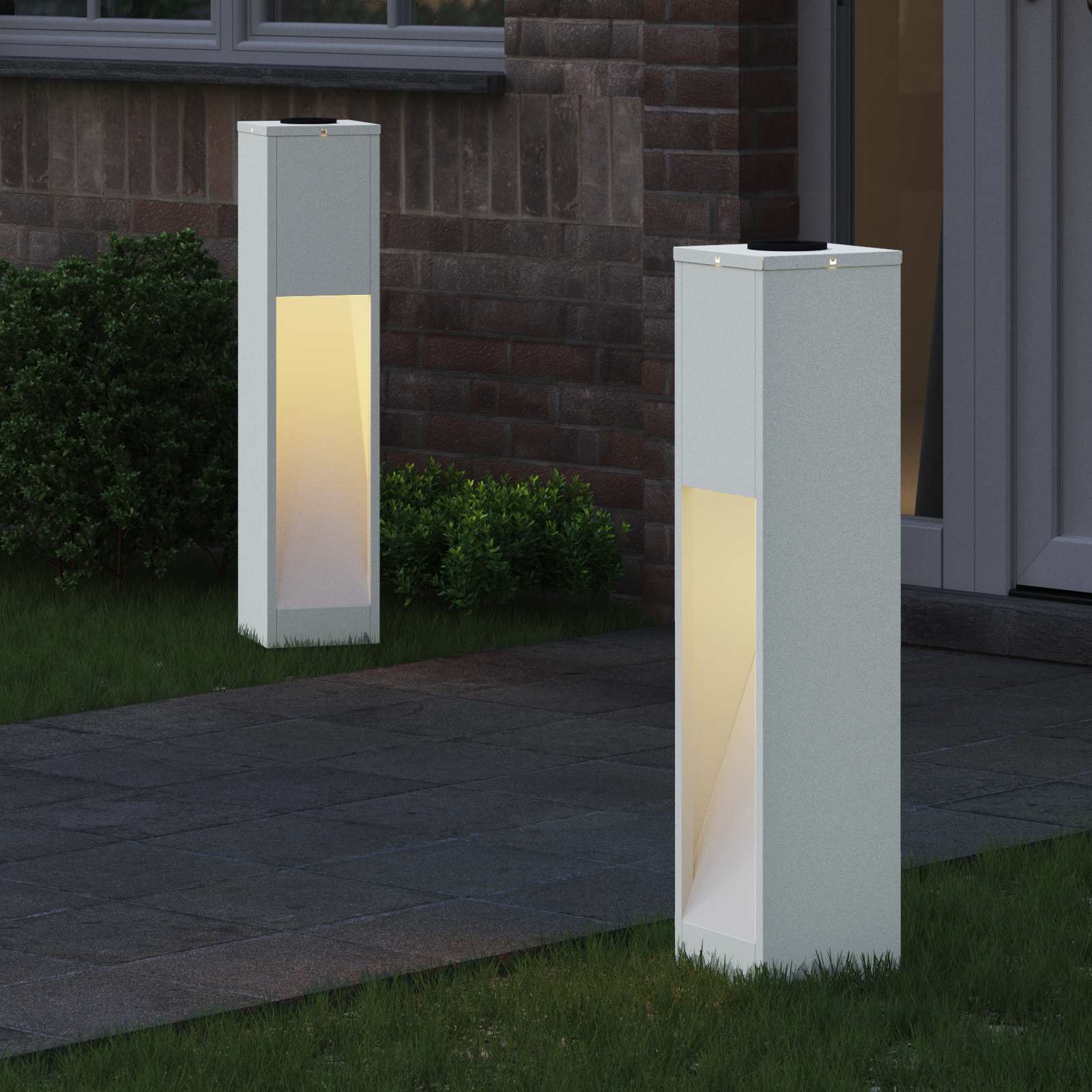 Solar LED Wegeleuchte 2 stk. Warmes Weiß 18 x 18 x 80 cm